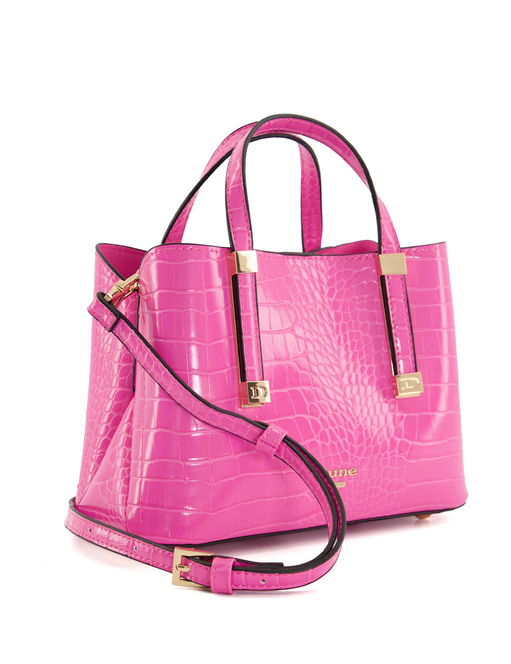 Faux Leather Croc Effect Mini Tote Bag image 4