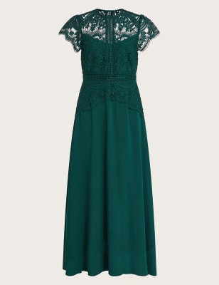 Dark Green Viscose Rayon Flared Sleeveless Maxi Dress Online FABKU20815  FABANZA UK