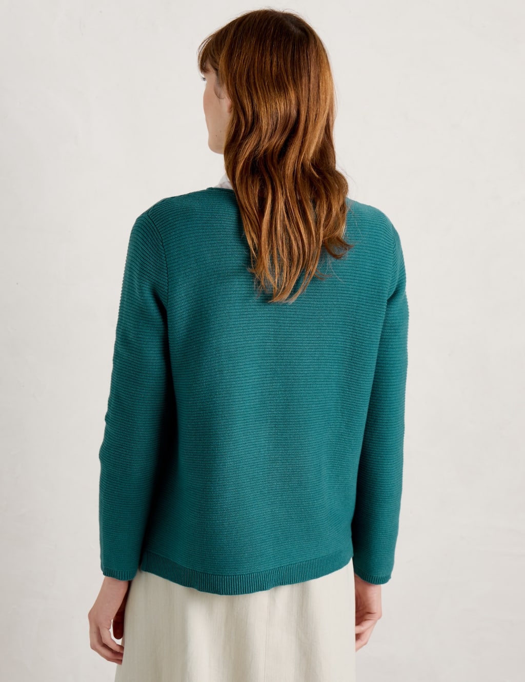 Pure Cotton Textured Crew Neck Jumper image 4