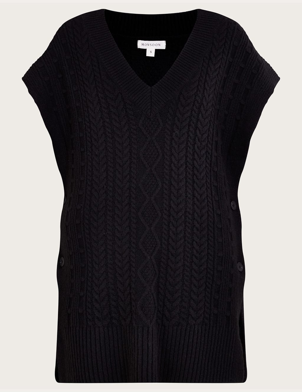 Recycled Blend Cable Knit Knitted Vest image 2