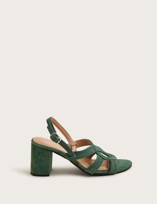 Monsoon Women's Suede Block Heel Sandals - 42 - Olive, Olive