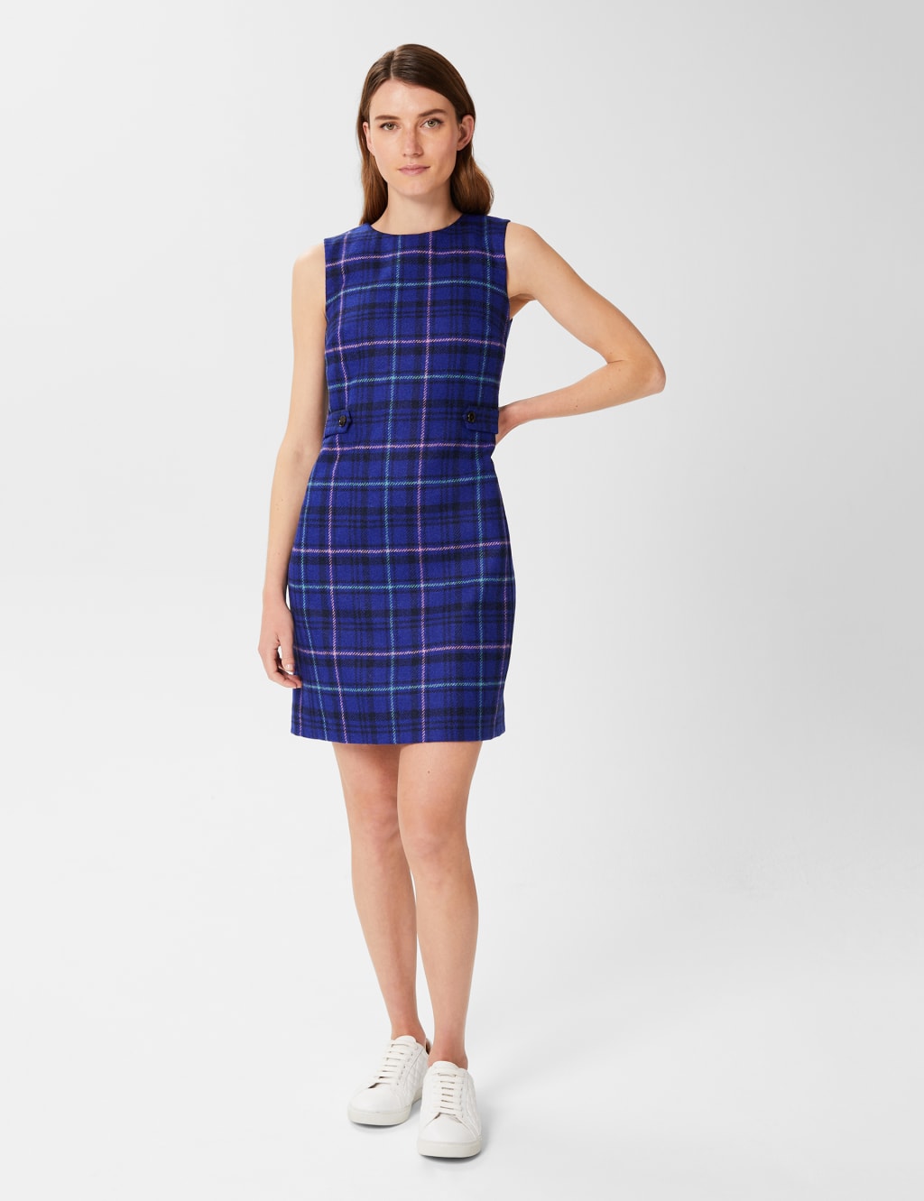 Pure Wool Checked Mini Shift Dress image 1