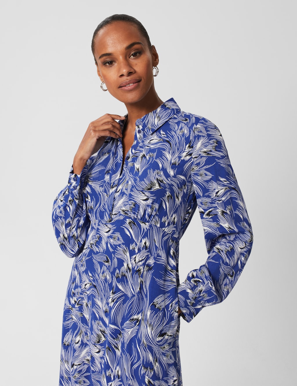 Printed Knee Length Shirt Dress image 2