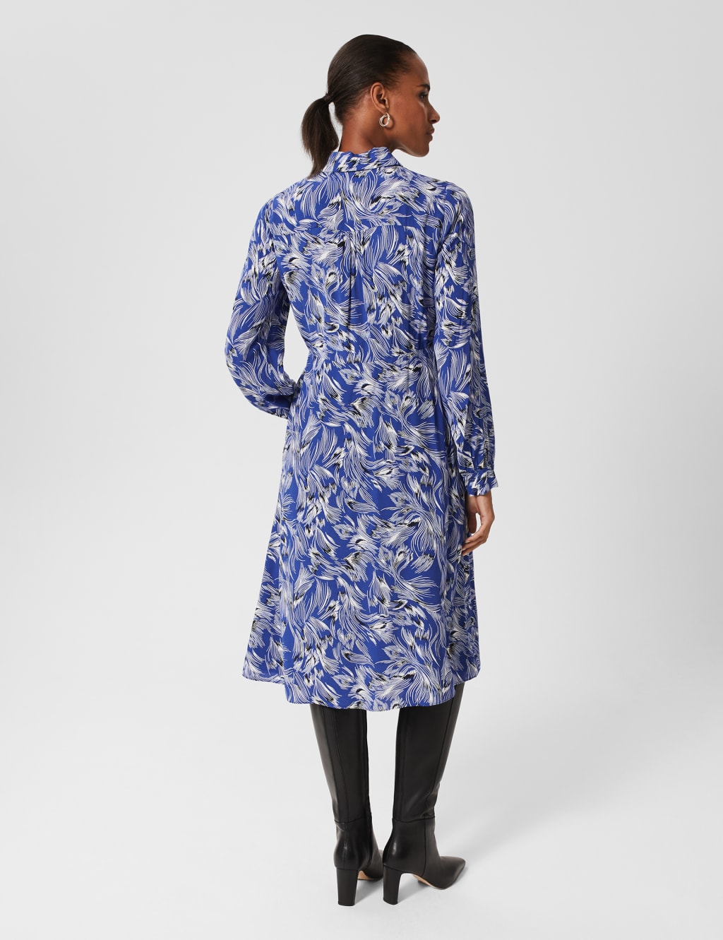 Printed Knee Length Shirt Dress image 4