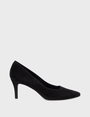 Hobbs Women's Leather Kitten Heel Pointed Court Shoes - 6.5 - Black, Black