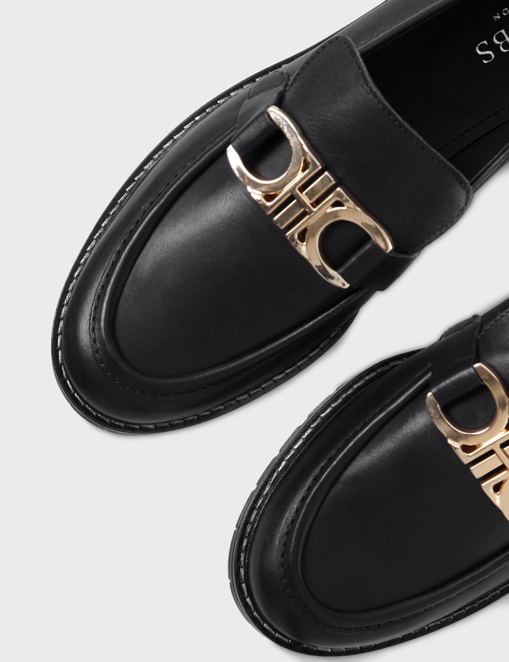 Leather Buckle Block Heel Loafers image 4