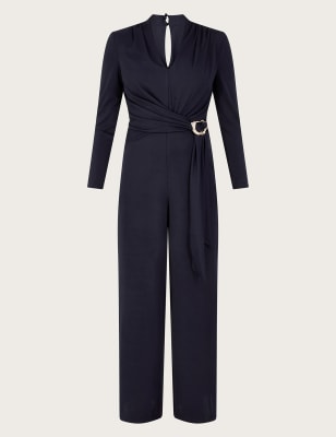 Rent M&S Navy Long Sleeve Wide Leg Jumpsuit