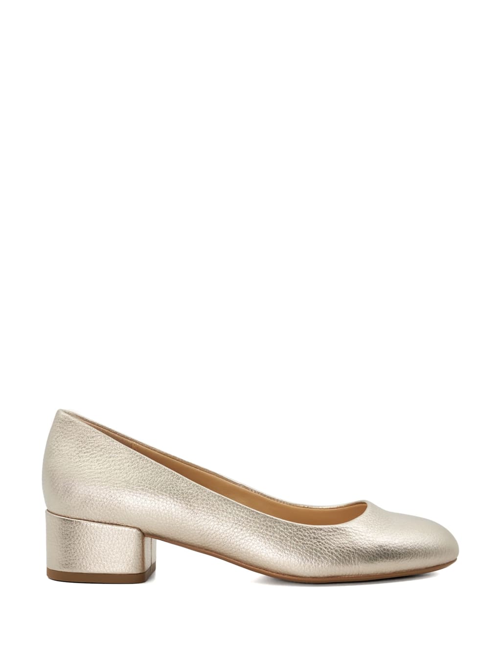 Suede Slip On Block Heel Court Shoes