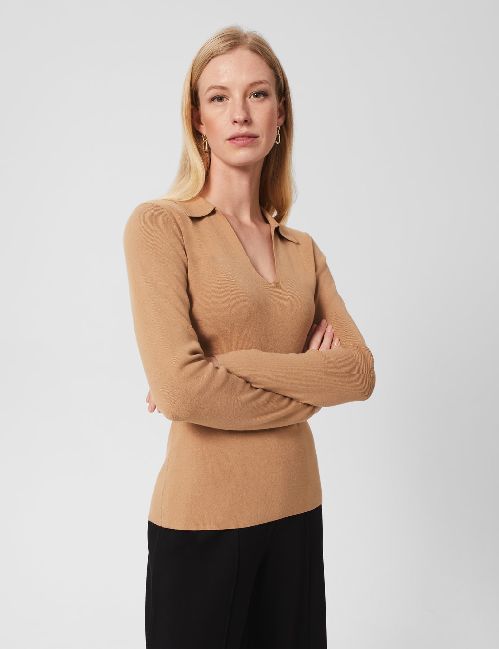 V-Neck Collared Jumper image 1
