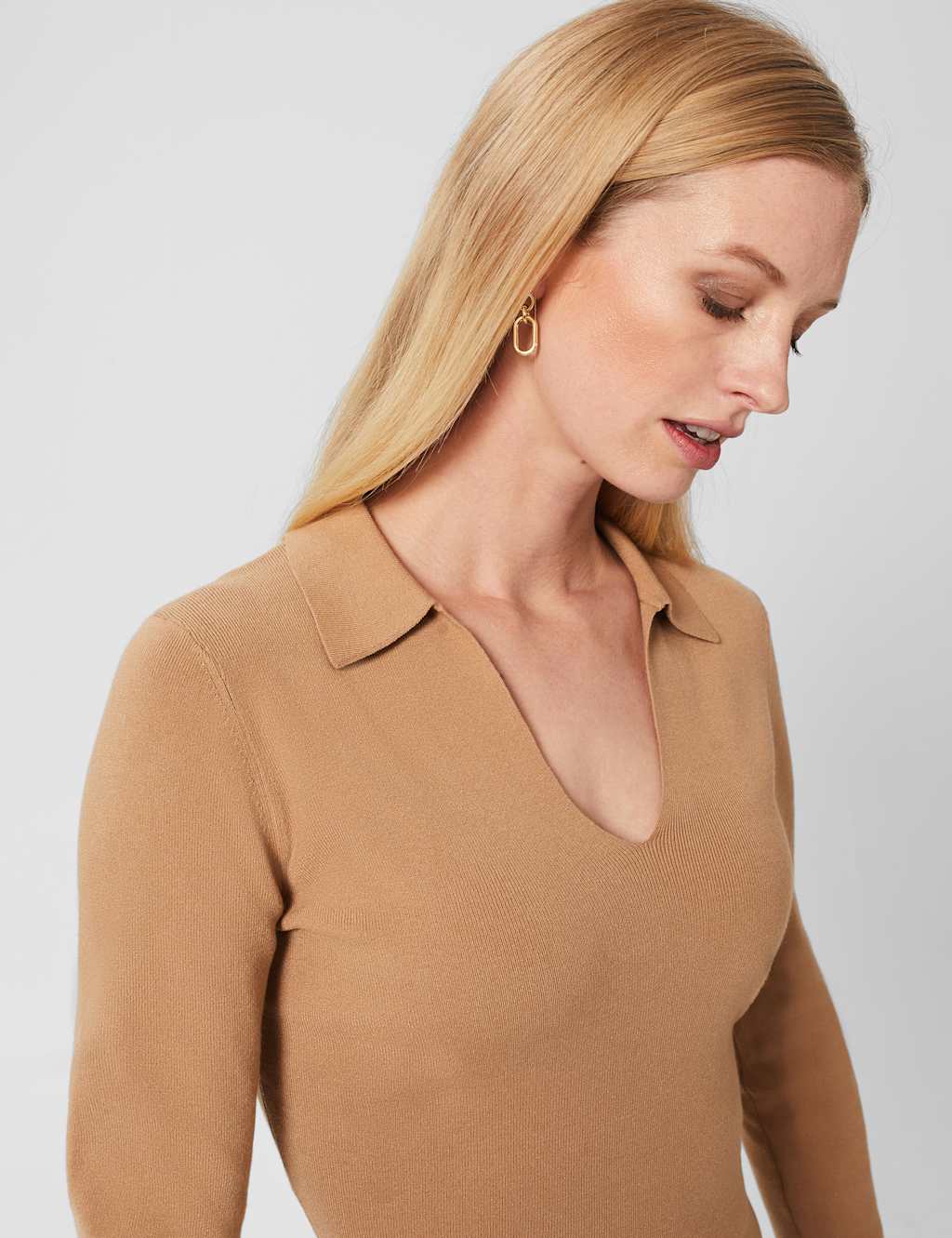 V-Neck Collared Jumper image 3