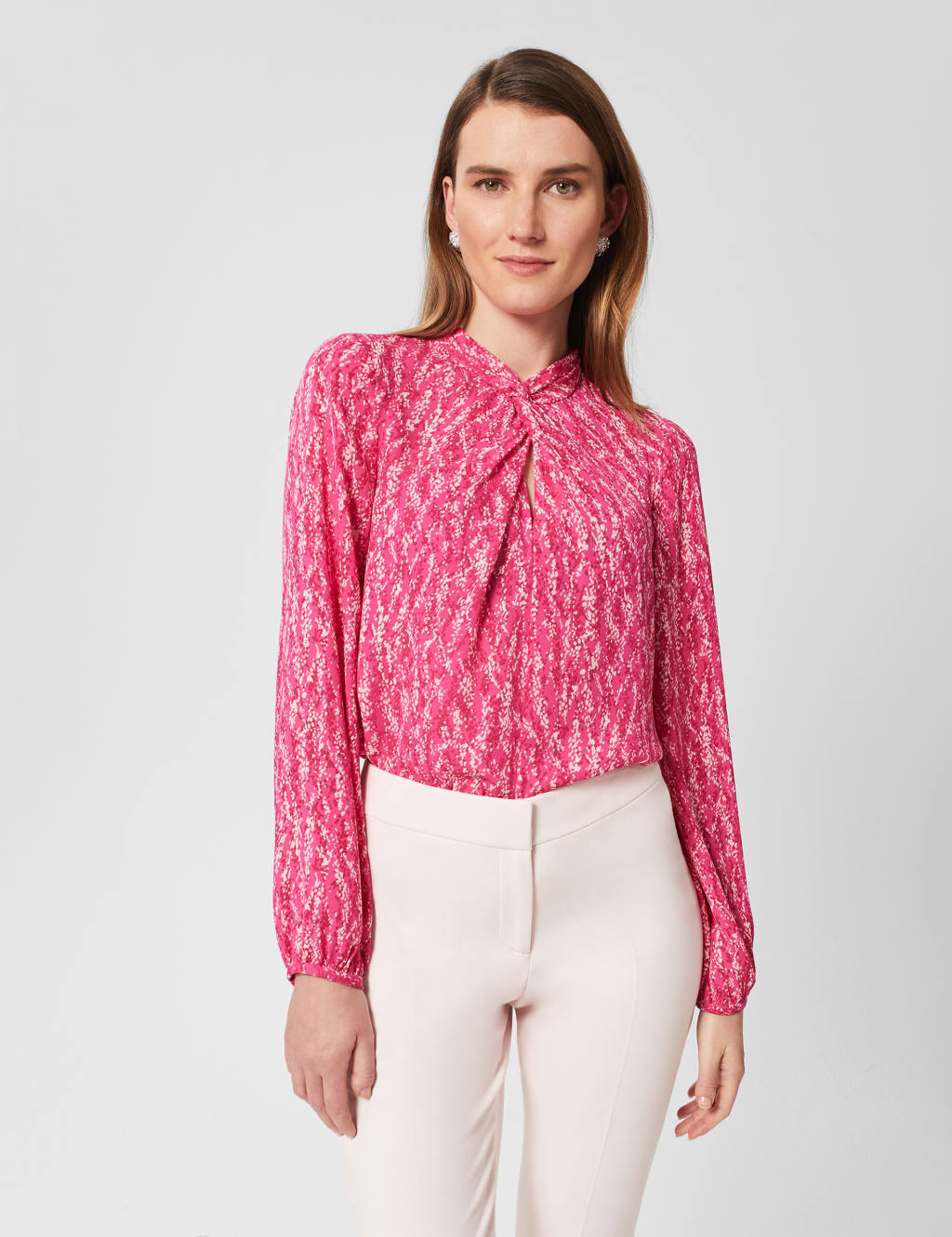 Printed High Neck Long Sleeve Blouse image 1