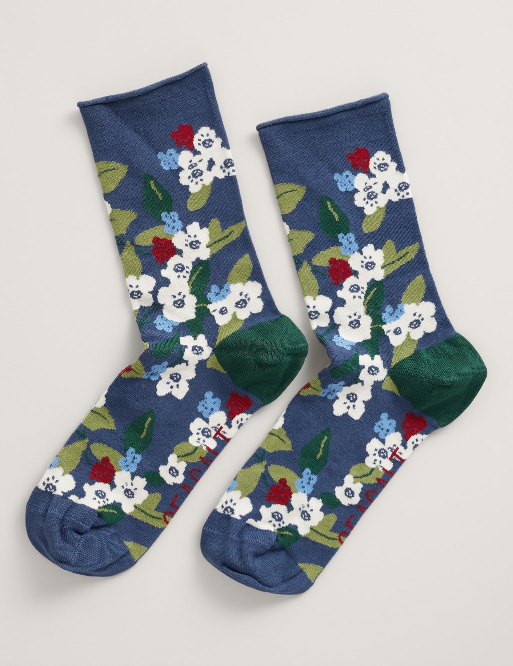 Floral Ankle High Socks
