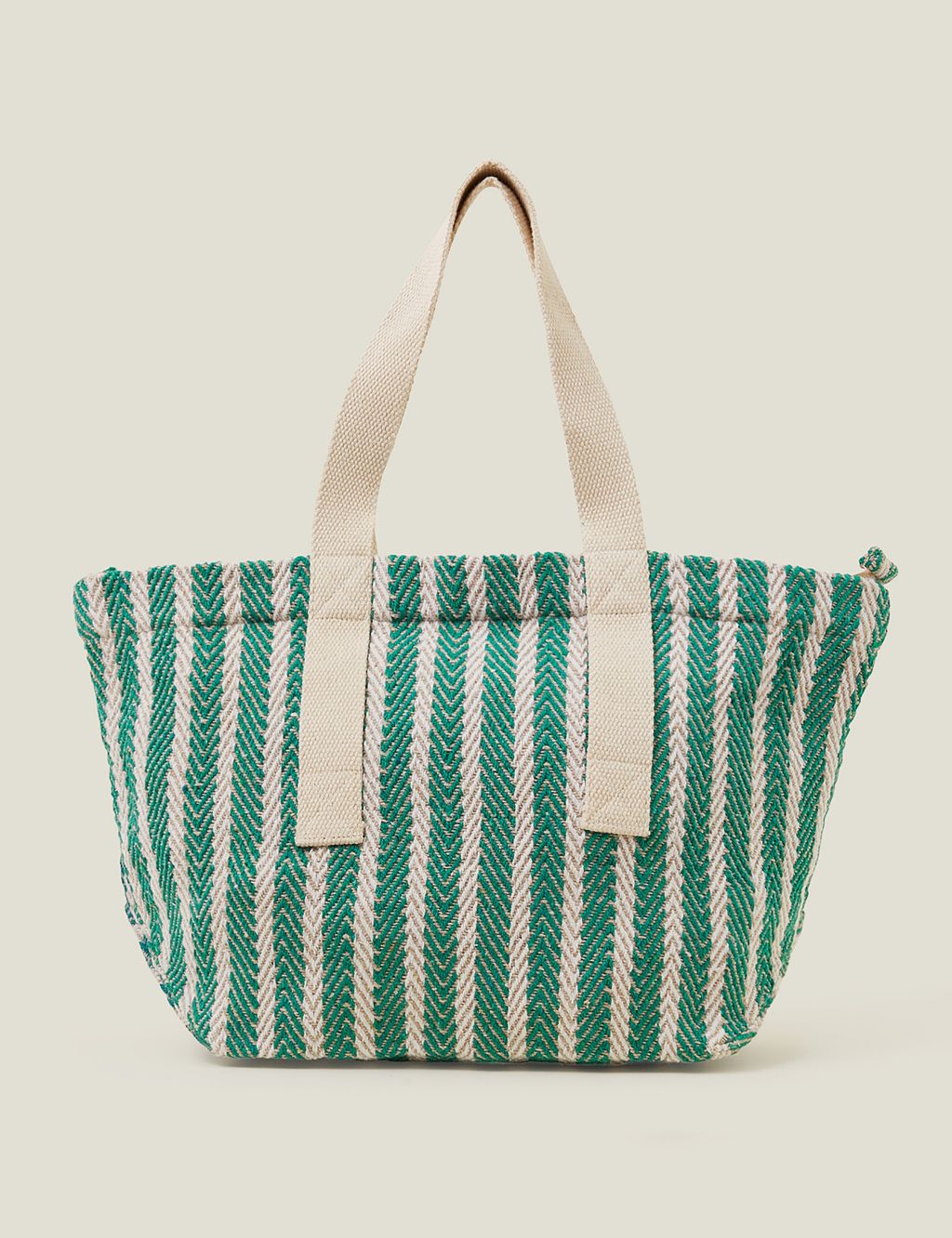 Pure Cotton Woven Striped Shoulder Bag
