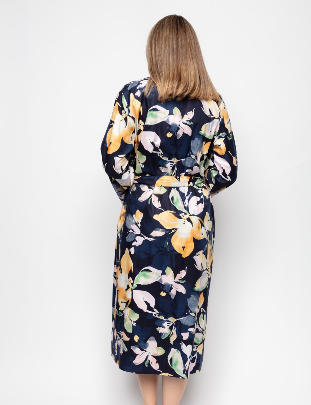 Cotton Modal Floral Long Dressing Gown image 2