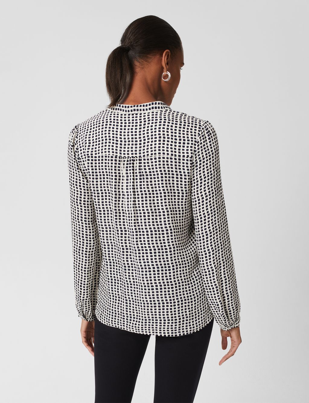 Checked Tie Front Blouse image 2