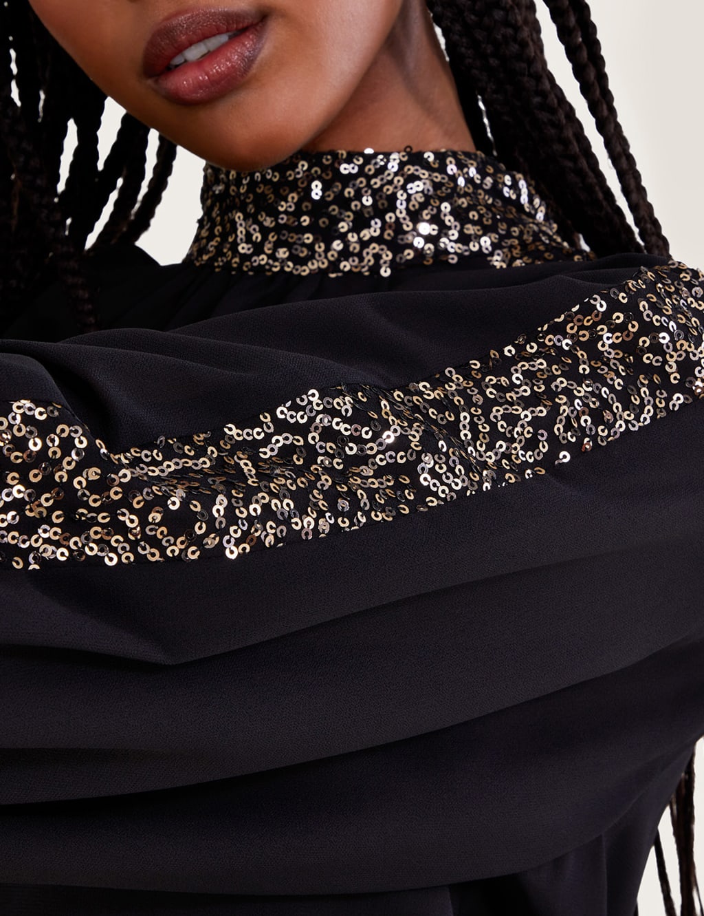 Sequin Embellished High Neck Blouse image 4