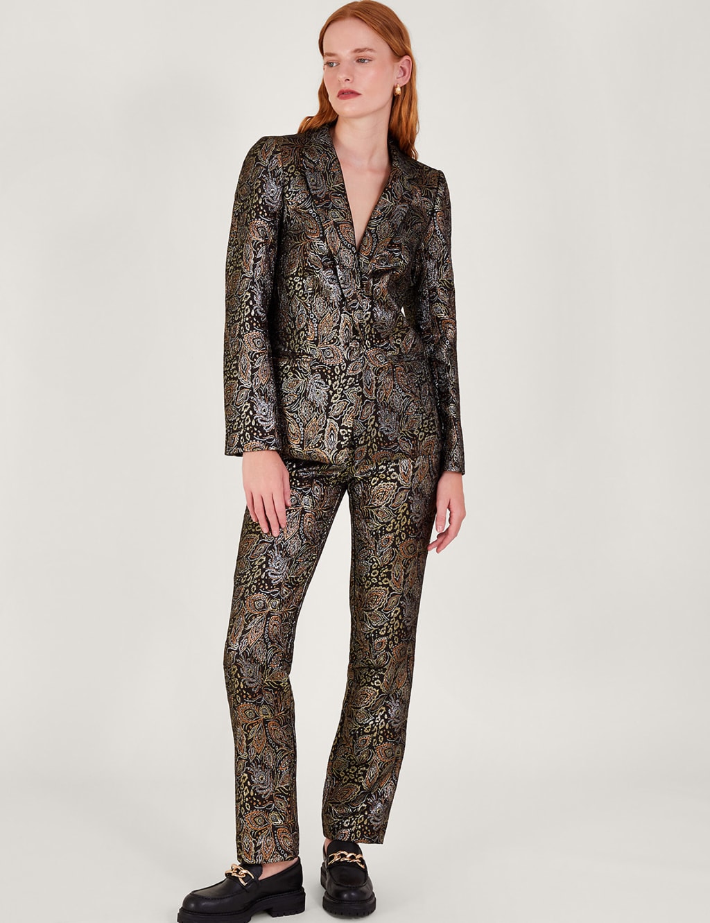 Jacquard Slim Fit Trousers image 1