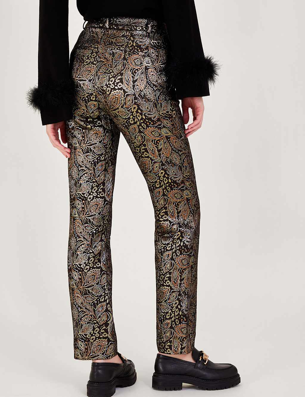 Jacquard Slim Fit Trousers image 4