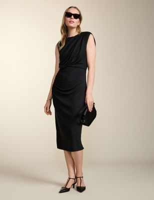 Baukjen Womens Pure Lyocell Midi Bodycon Dress - 8 - Black, Black