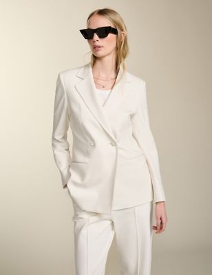 Baukjen Womens Tailored Double Breasted Blazer - 10 - White, White