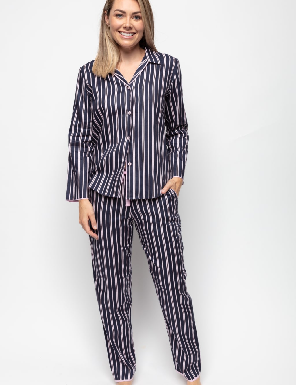 Cotton Modal Striped Pyjama Set image 1