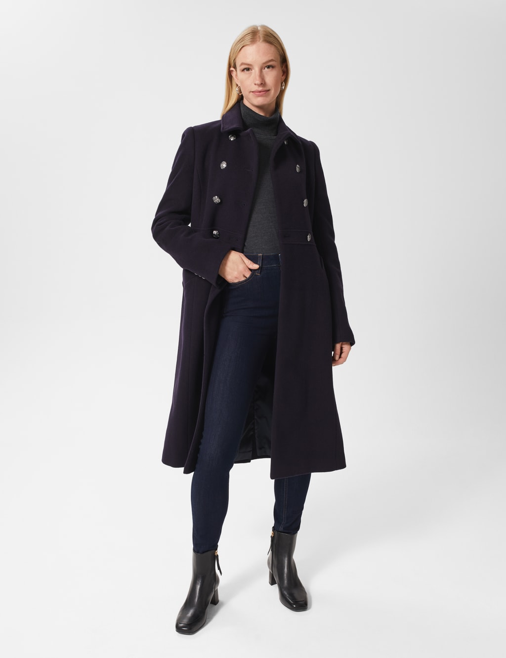 Wool Rich Double Breasted Wrap Coat image 2