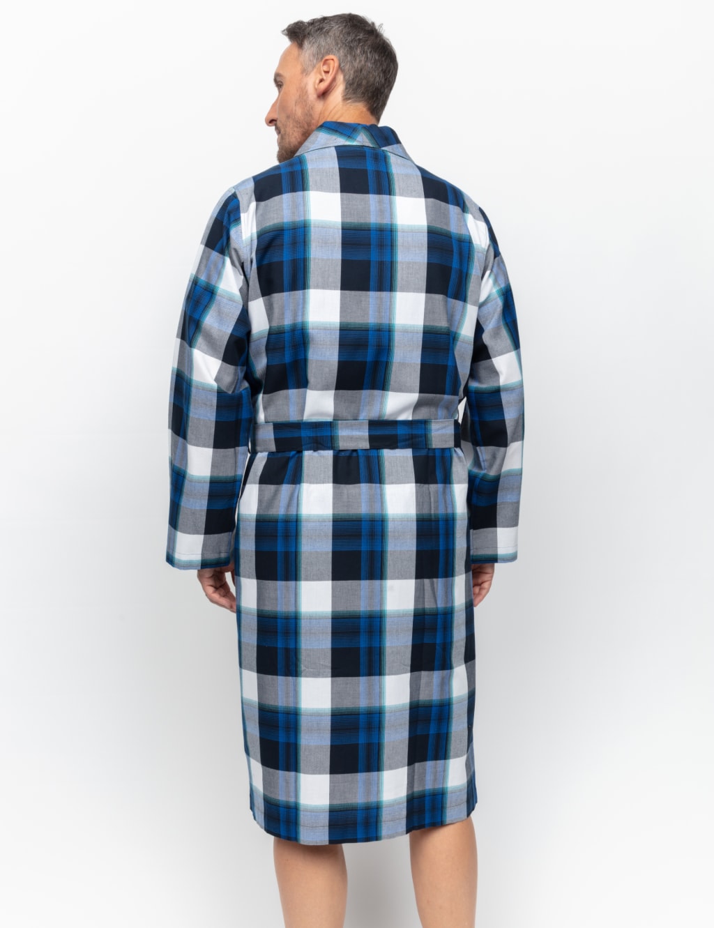 Pure Cotton Checked Dressing Gown image 4