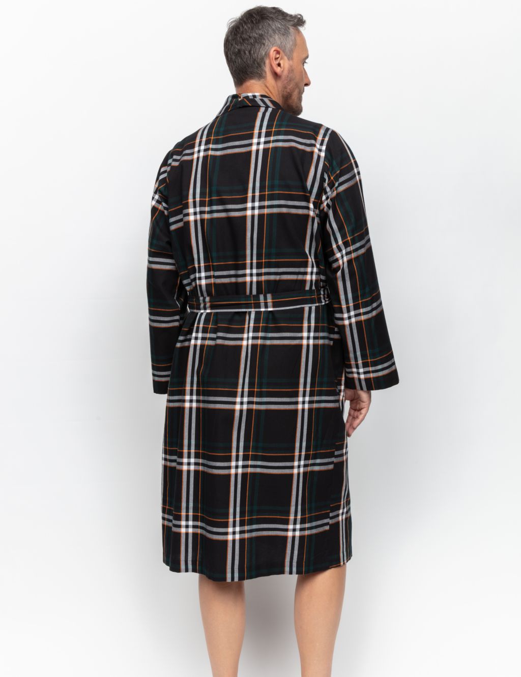Pure Cotton Checked Dressing Gown image 3