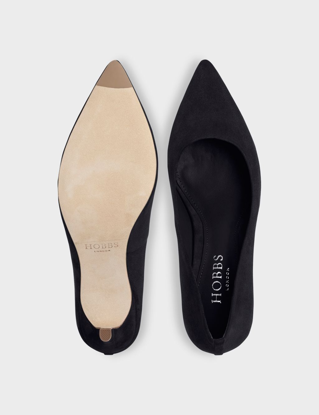 Suede Kitten Heel Pointed Court Shoes image 3