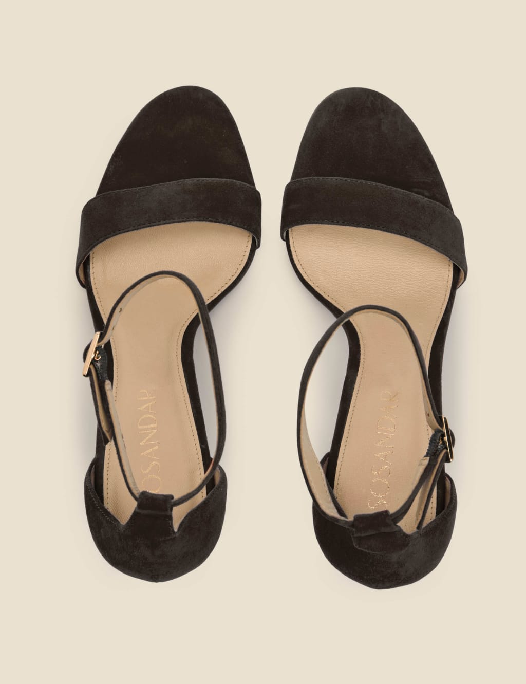 Suede Ankle Strap Stiletto Heel Sandals image 3