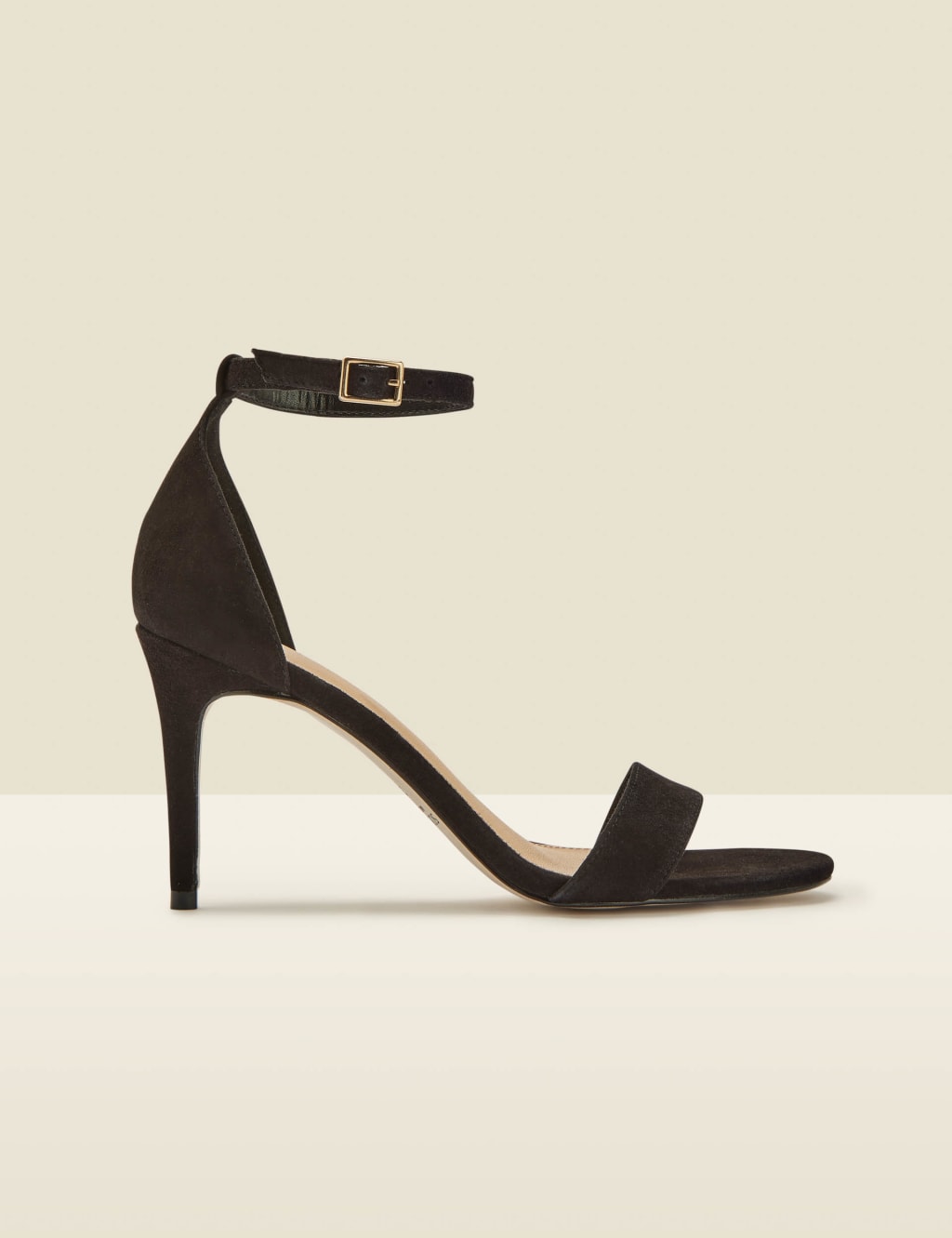 Suede Ankle Strap Stiletto Heel Sandals image 1