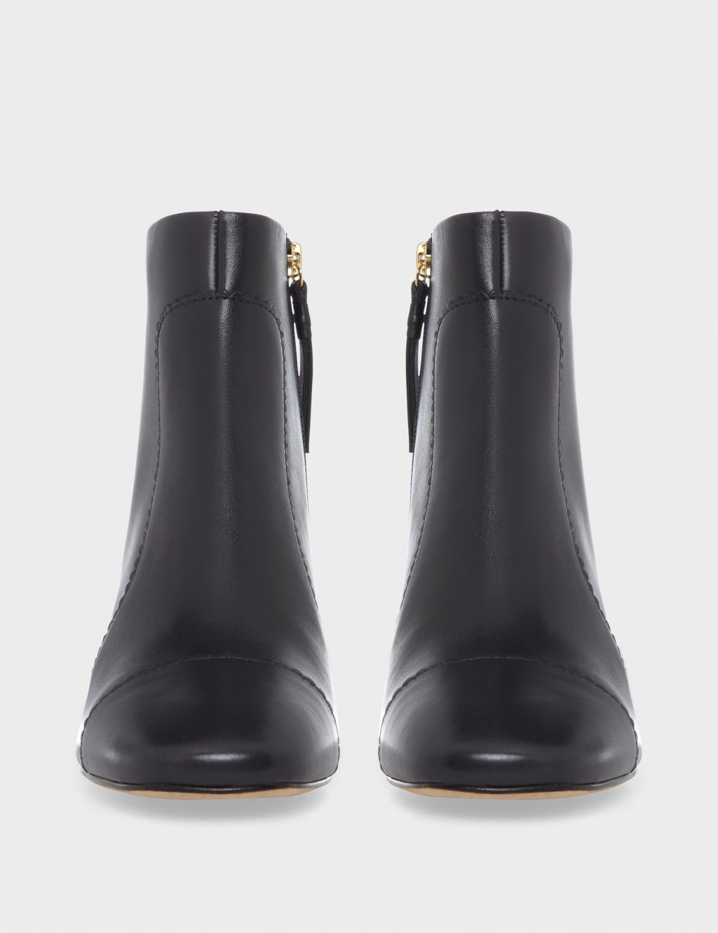 Leather Block Heel Square Toe Ankle Boots image 3