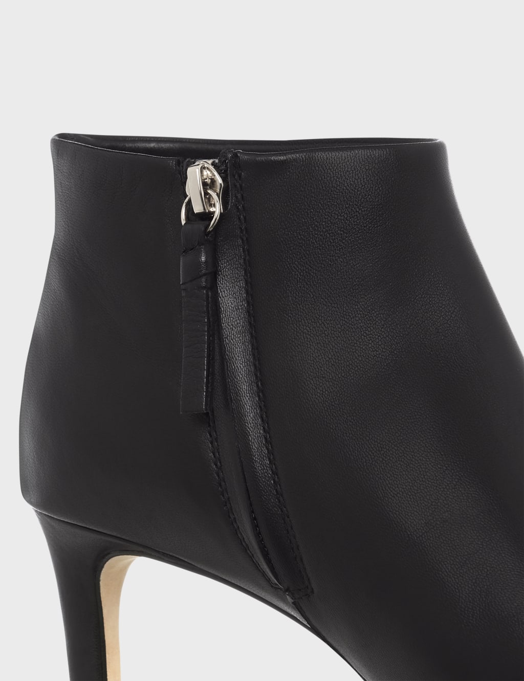 Leather Kitten Heel Round Toe Ankle Boots image 4
