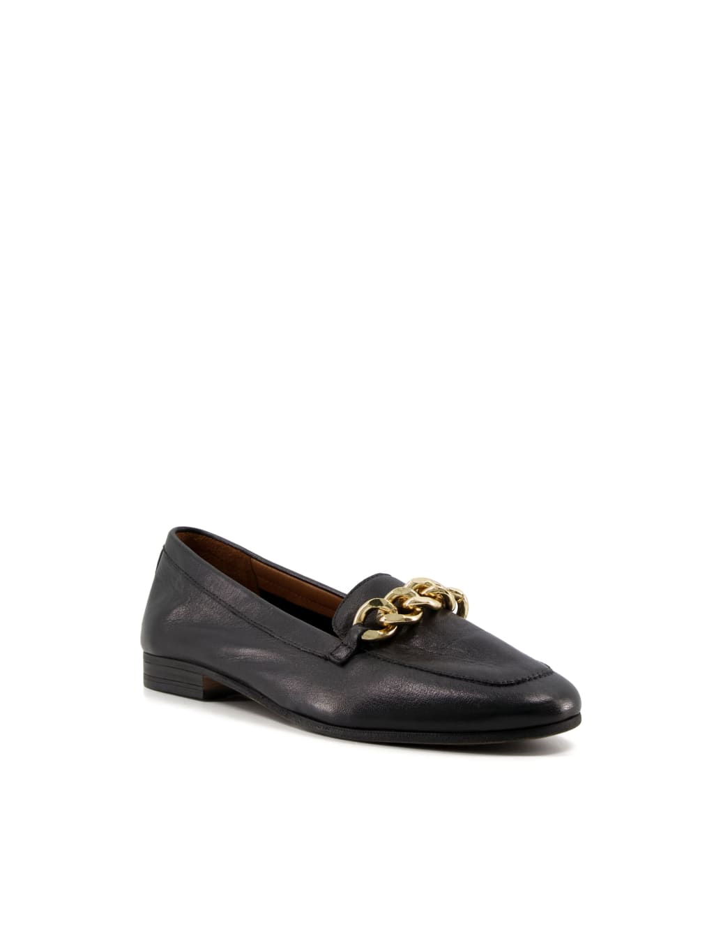 Leather Chain Detail Flat Loafers image 2