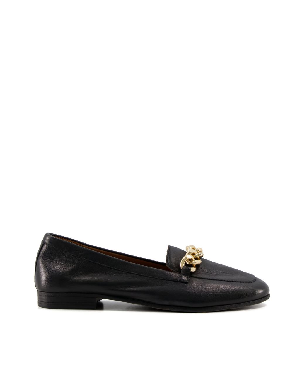 Leather Chain Detail Flat Loafers image 2