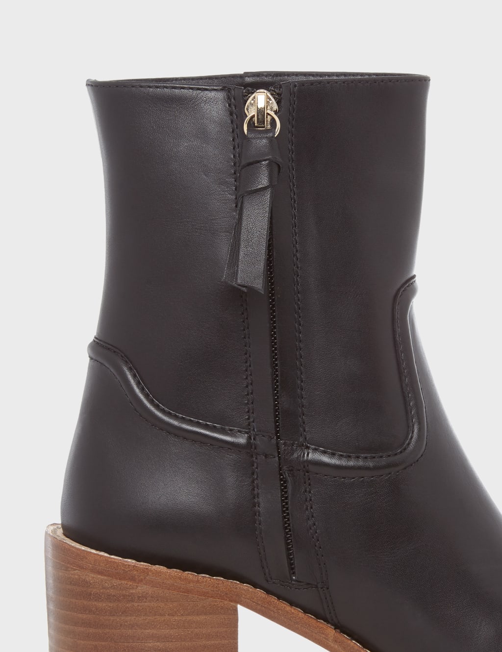 Leather Block Heel Ankle Boots image 4