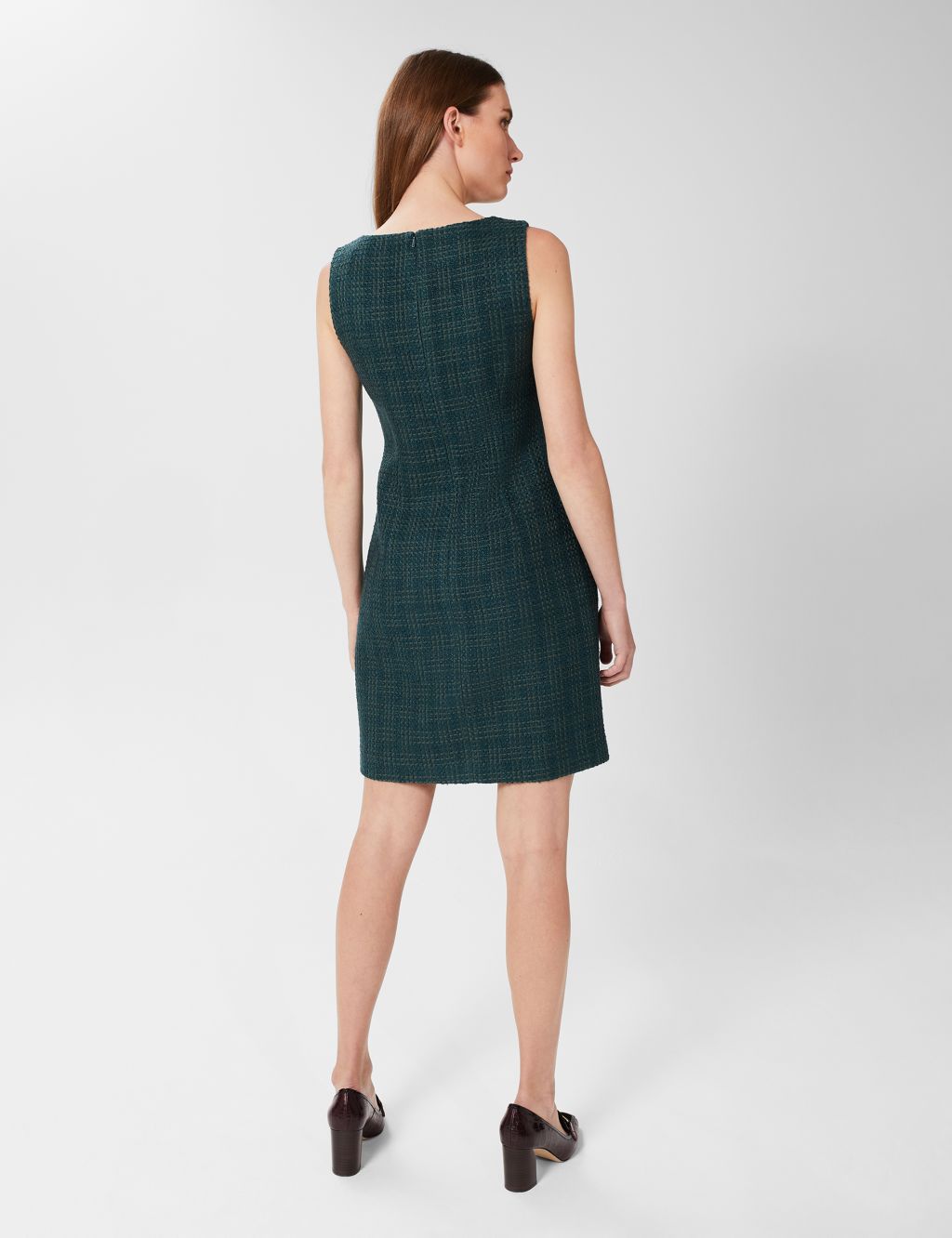 Tweed Square Neck Mini Tailored Dress image 4