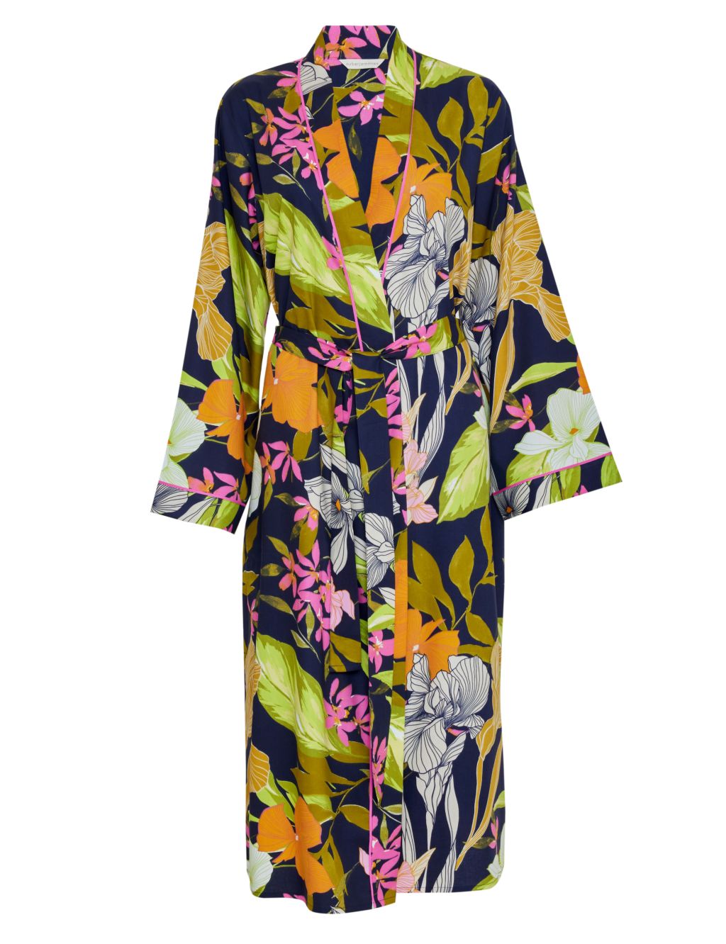 Cotton Modal Floral Dressing Gown image 2
