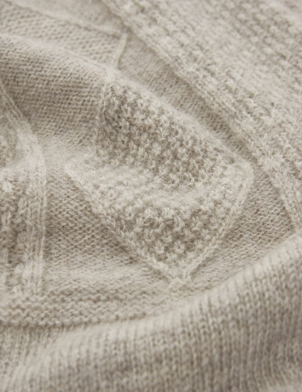 Pure Wool Cable Knit Funnel Neck Jumper image 8
