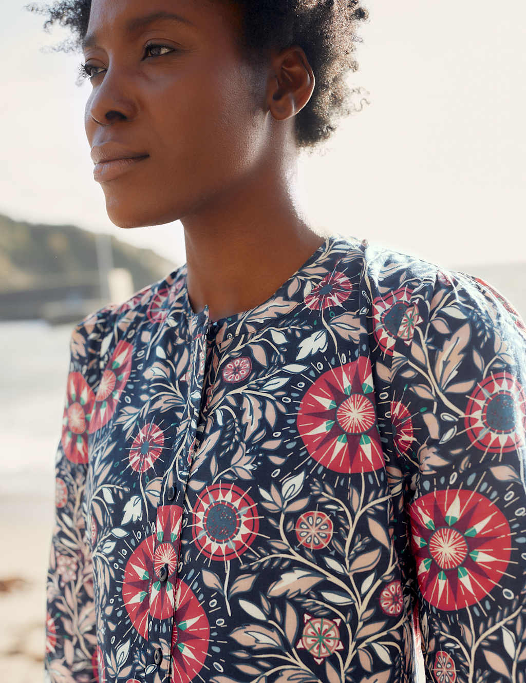 Organic Cotton Floral Maxi Waisted Dress image 1