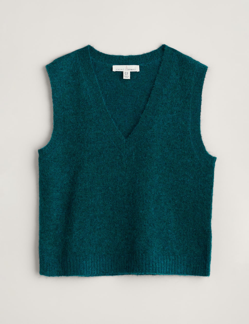 Mohair Blend Textured V-Neck Knitted Vest image 2