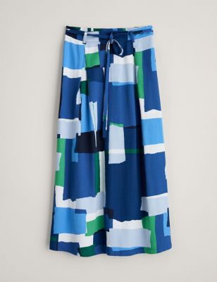 Colour Block Midi A-Line Skirt
