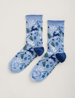 Printed Ankle High Socks