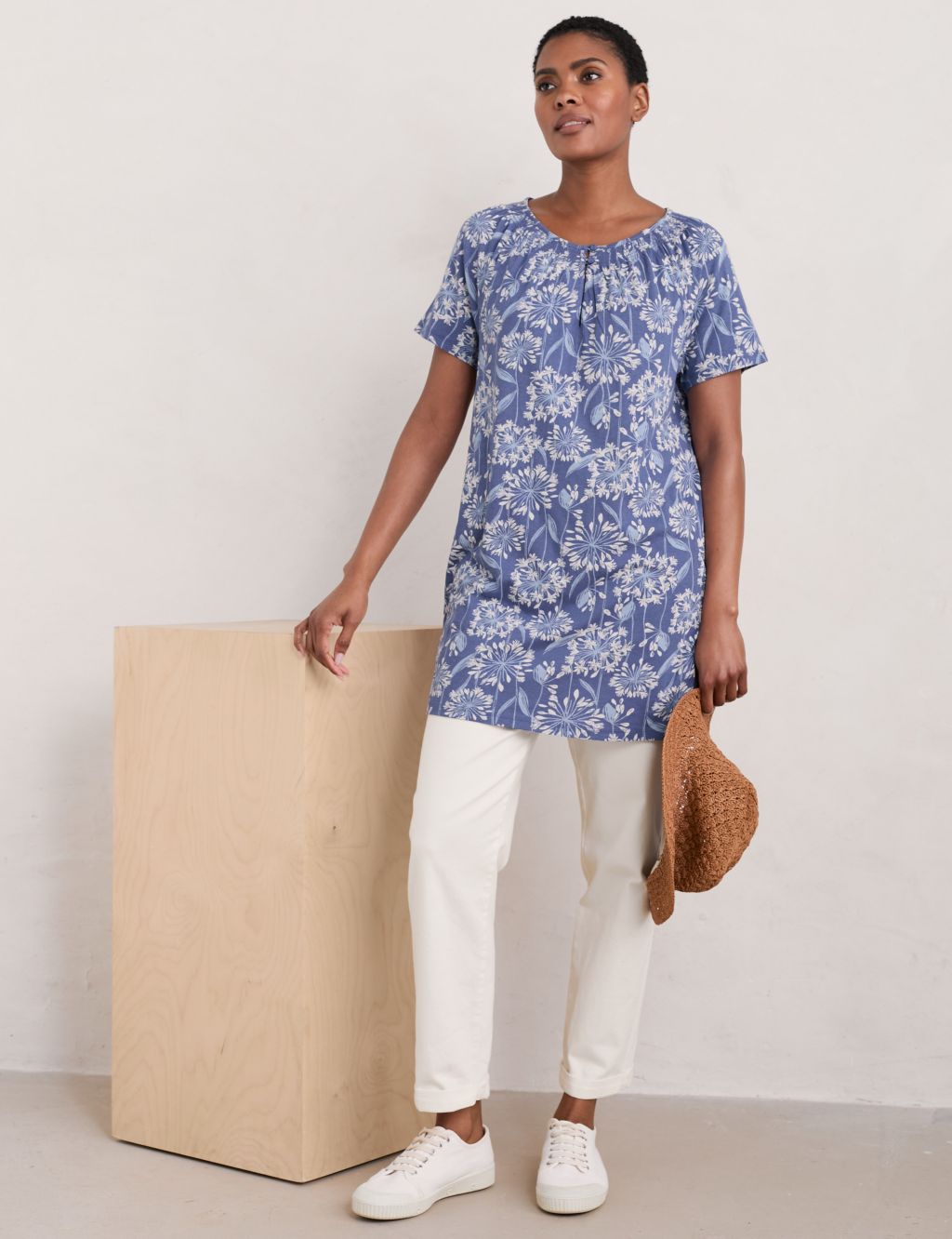 Cotton Modal Blend Floral Relaxed Tunic