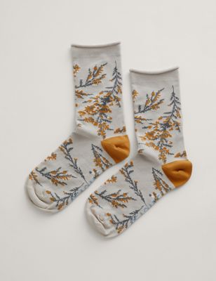 Seasalt Cornwall Womens Patterned Socks - Natural Mix, Natural Mix