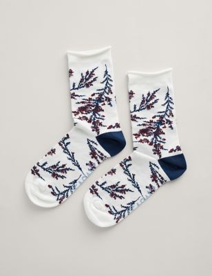Seasalt Cornwall Women's Patterned Socks - White Mix, White Mix