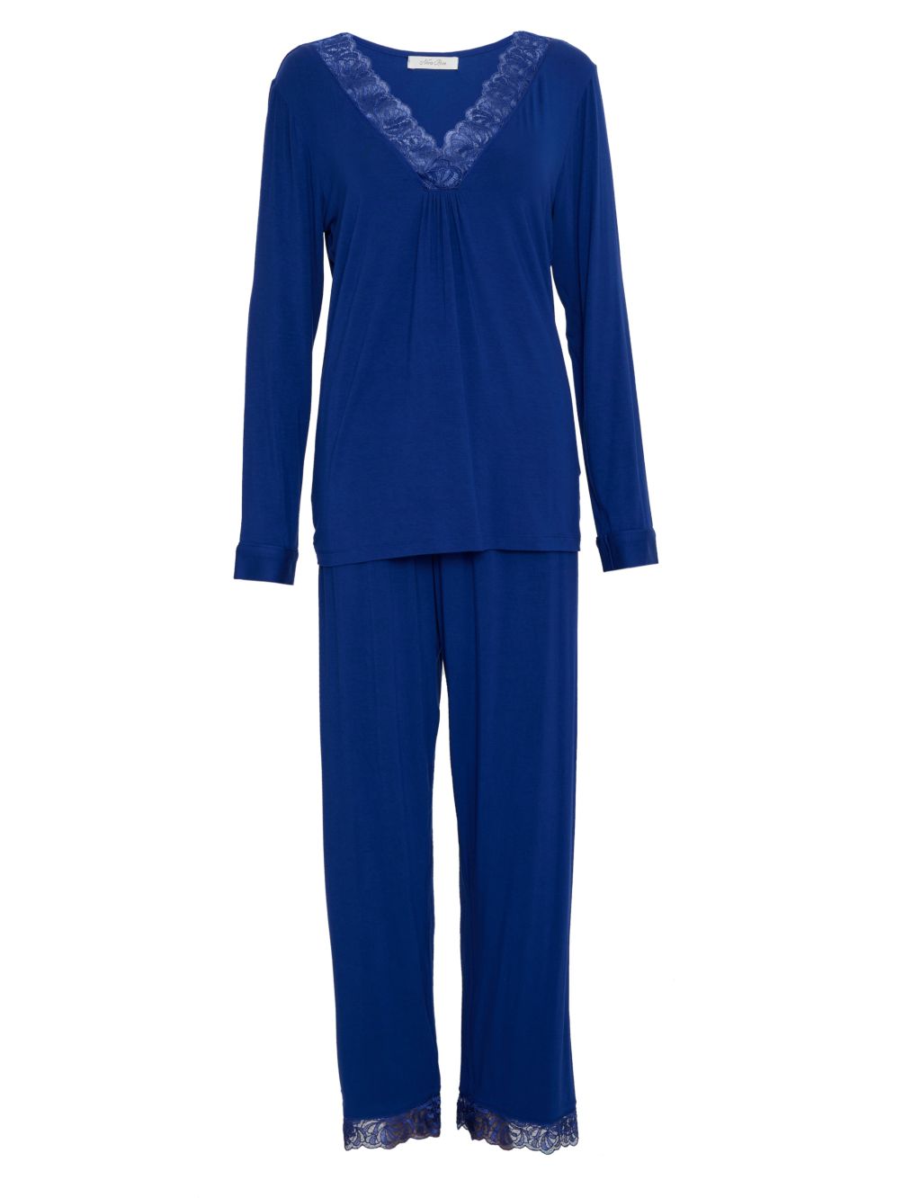 Modal Rich Lace Trim Pyjama Set image 2