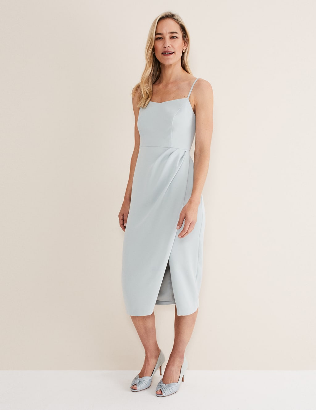 Embroidered Round Neck Midaxi Column Dress image 5