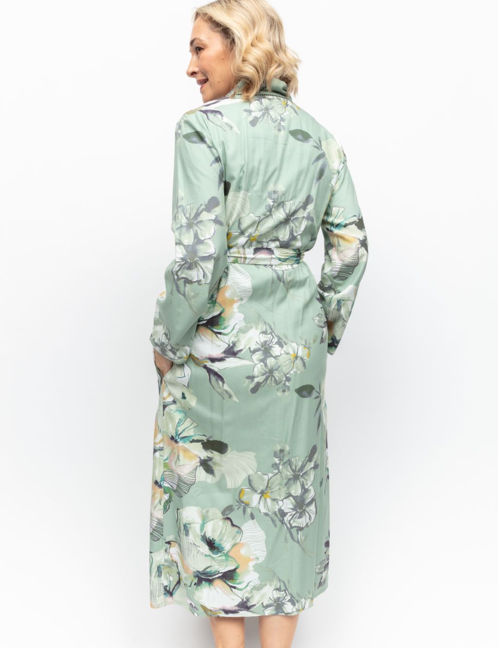 Cotton Modal Floral Dressing Gown image 3