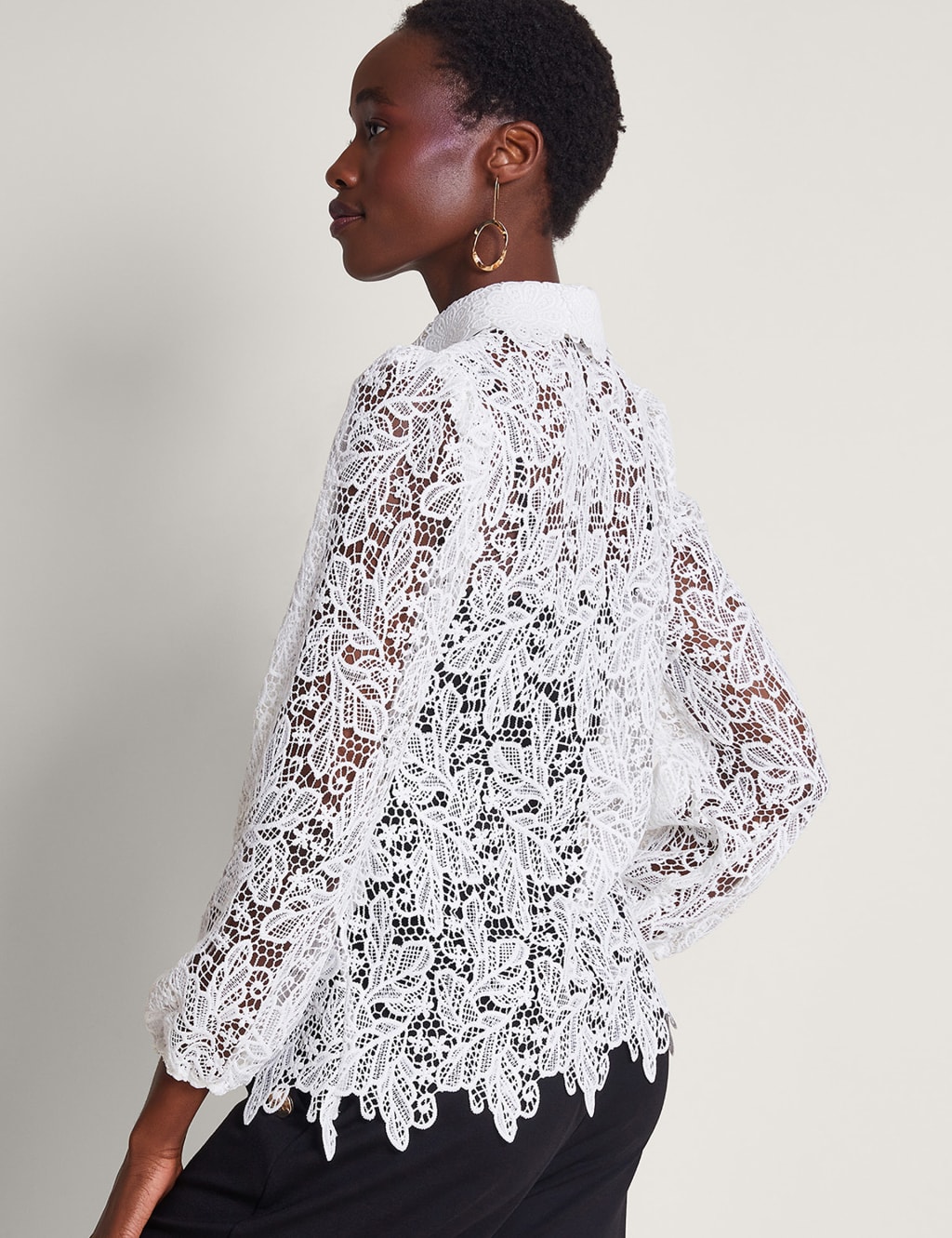 Marks and Spencer's Cream and Gold Polka share Blouse tied  L /XL ...